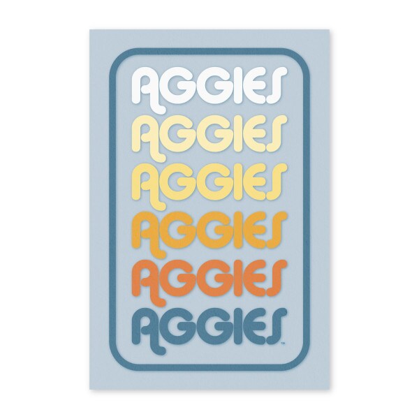 Aggies Repeated Postcard Multicolor